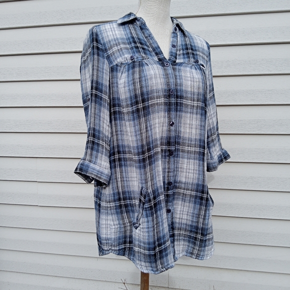 Small 90's Plaid Tunic w Pockets! Great Condition! - Picture 5 of 6